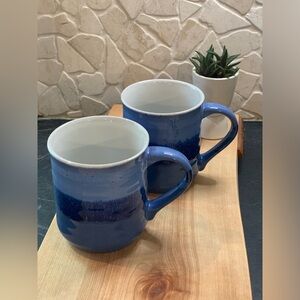 PRIMA DESIGN | Set of 2 | Blue Pottery Look Mugs